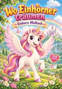 Produktbild: Wo Einh&ouml;rner tr&auml;umen &ndash; Einhorn Malbuch ab 4 Jahren mit 50 zauberhaften Ausmalbildern