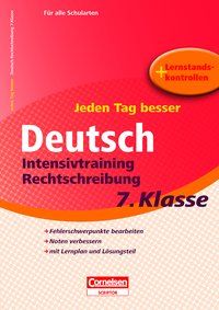 Produktbild: Jeden Tag besser - Deutsch Intensivtraining Rechtschreibung, 7. Klasse