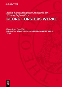Produktbild: Revolutionsschriften 1792/93, Teil 1: Text