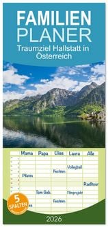 Produktbild: Familienplaner 2026 - Traumziel Hallstatt in &Ouml;sterreich mit 5 Spalten (Wandkalender, 21 x 45 cm) CALVENDO
