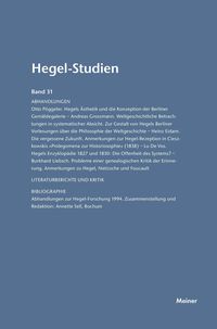 Bild vom Artikel Hegel-Studien Band 31 vom Autor 