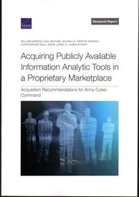 Produktbild: Marcellino, W: Acquiring Publicly Available Information Anal