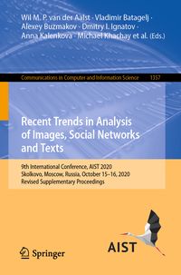 Produktbild: Recent Trends in Analysis of Images, Social Networks and Texts