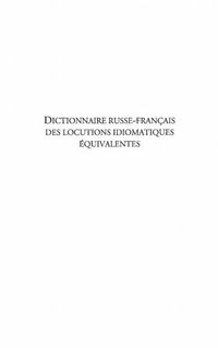 Produktbild: Dictionnaire russe-francais des locutions idiomatiques equiv