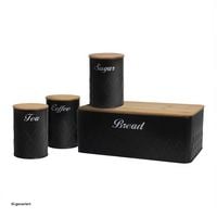 Produktbild: neuetischkultur Brotkasten Vorratsdosen 4er-Set Schwarz Brotkasten Vorratsdosen 4er-Set Schwarz