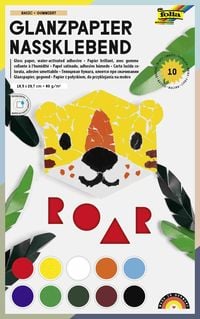 Produktbild: Folia Buntpapier gummiert, 18,5x29,7cm, 10 Blatt, farbig sortiert