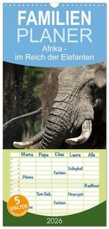 Produktbild: Familienplaner 2026 - Afrika - im Reich der Elefanten mit 5 Spalten (Wandkalender, 21 x 45 cm) CALVENDO
