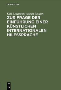 Produktbild: Zur Frage der Einf&uuml;hrung einer k&uuml;nstlichen internationalen Hilfssprache