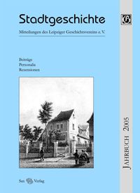 Produktbild: Stadtgeschichte. Mitteilungen des Leipziger Geschichtsvereins e.V.