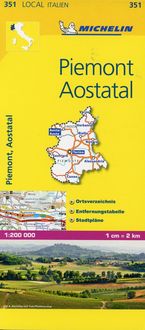Michelin Lokalkarte Piemont-Aostatal 1 : 200 000 Michelin
