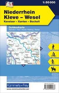 KuF Deutschland Outdoorkarte 61 Niederrhein, Kleve-Wesel, Kevelaer, Xanten - Bocholt  1 : 50 000 LZ bis 2025