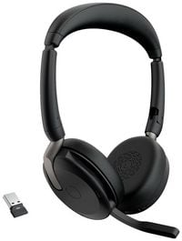 Produktbild: Jabra Evolve2 65 Flex Link380a UC On Ear Headset Bluetooth&reg; Stereo Schwarz Noise Cancelling Headset, Mikrofon-Stummschaltung, Lautst&auml;rkeregelung,