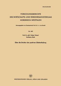 Produktbild: &Uuml;ber die Struktur der positiven Gleitentladung
