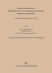 Produktbild: Untersuchungen der anodischen Teile einer Glimmentladung