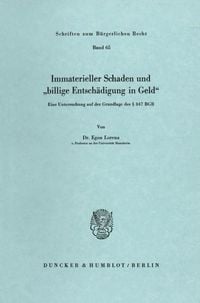 Produktbild: Immaterieller Schaden und "billige Entsch&auml;digung in Geld".