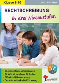 Produktbild: Rechtschreibung in drei Niveaustufen / Klasse 8-10