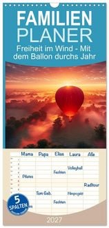 Produktbild: Familienplaner 2027 - Freiheit im Wind - Mit dem Ballon durchs Jahr mit 5 Spalten (Wandkalender, 21 x 45 cm) CALVENDO