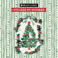 Produktbild: Brain Games - Sticker by Number Compact Edition: O Christmas Tree 7x7 Inches Classic Watercolor Art Christmas Stocking Stuffer, Travel Size Activity Book for Adults & Kids 7+