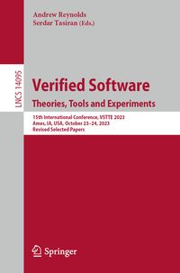 Produktbild: Verified Software. Theories, Tools and Experiments