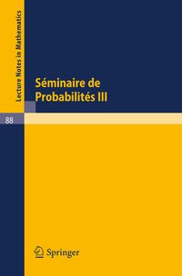 Produktbild: S&eacute;minaire de Probabilit&eacute;s III
