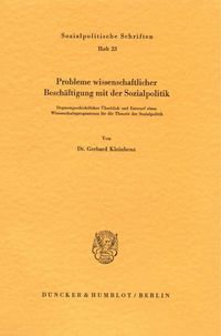 Produktbild: Probleme wissenschaftlicher Besch&auml;ftigung mit der Sozialpolitik.