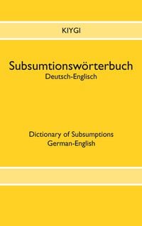 Produktbild: Subsumtionsw&ouml;rterbuch Deutsch-Englisch