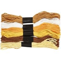 Produktbild: Creativ Company Stickgarn, Dicke 1 mm, Gold/Gelb T&ouml;ne, 6 B&uuml;ndel