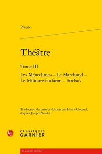 Produktbild: Theatre Tome 3: Les Menechmes Le Marchand Le Militaire Fanfaron Stichu