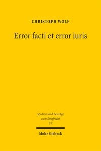 Produktbild: Error facti et error iuris