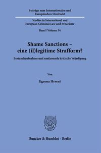 Bild vom Artikel Shame Sanctions – eine (il)legitime Strafform? vom Autor Egzona Hyseni
