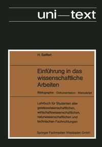 Produktbild: Einf&uuml;hrung in das wissenschaftliche Arbeiten