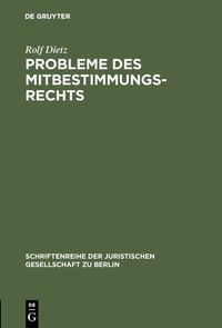 Produktbild: Probleme des Mitbestimmungsrechts
