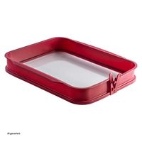 Produktbild: Coox Auflaufform gro&szlig; mit Glas-Servierplatte Silikon Backform f&uuml;r Aufl&auml;ufe und Kuchen