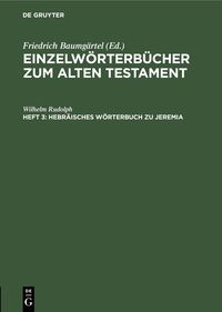 Produktbild: Hebr&auml;isches W&ouml;rterbuch zu Jeremia