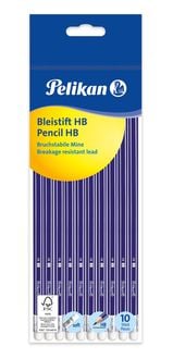 Produktbild: Pelikan Bleistift HB mit Radiergummi, sechskant, 10er Set