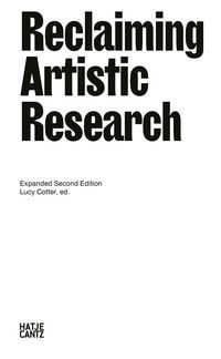 Produktbild: Reclaiming Artistic Research
