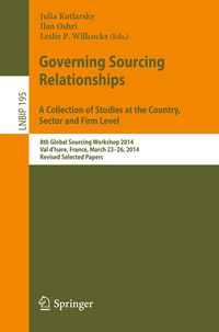 Produktbild: Governing Sourcing Relationships. A Collection of Studies at the Country, Sector and Firm Level