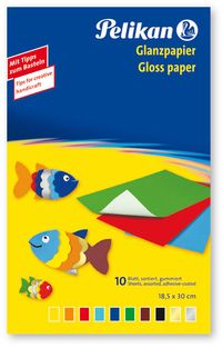 Pelikan Glanzpapier 232 gummiert 10 Farben