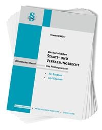 Produktbild: Die Karteikarten Staats- und Verfassungsrecht