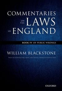Produktbild: The Oxford Edition of Blackstone's: Commentaries on the Laws of England
