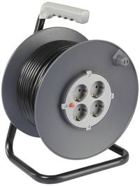 Produktbild: Sygonix SY-5655926 Kabeltrommel 25m Schwarz Schutzkontakt-Stecker