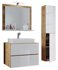 Produktbild: 4-tlg. Waschplatz Waschtisch Lendas L Schublade