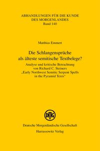 Produktbild: Die Schlangenspr&uuml;che als &auml;lteste semitische Textbelege?