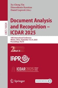 Produktbild: Document Analysis and Recognition - ICDAR 2025