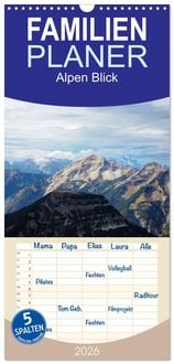 Produktbild: Familienplaner 2026 - Alpen Blick mit 5 Spalten (Wandkalender, 21 x 45 cm) CALVENDO