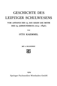 Produktbild: Geschichte des Leipziger Schulwesens