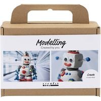 Produktbild: Creativ Company Mini Kreativ Set Modellieren, Roboter, Blau, Grau , Rot