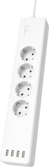 Produktbild: Hama Smarte WLAN-Steckdosenleiste 4-fach, einzeln schaltbar, &Uuml;berlastsch., 4xUSB Steckdose