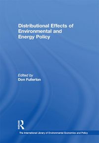 Produktbild: Distributional Effects of Environmental and Energy Policy
