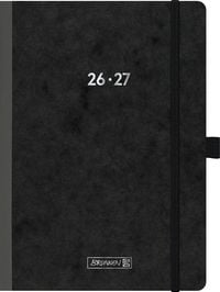 Produktbild: Sch&uuml;lerkalender 2026/2027 "Pressspan schwarz" FACT!plus | A5, Karton